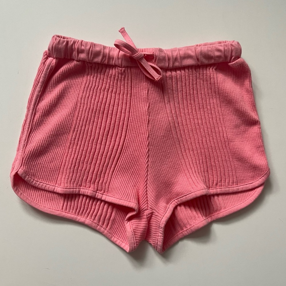 Sunchild rib knit pink shorts